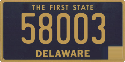 DE license plate 58003