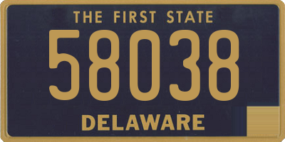 DE license plate 58038