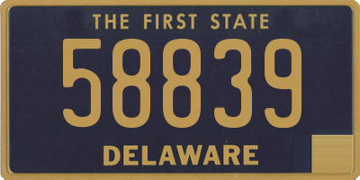 DE license plate 58839