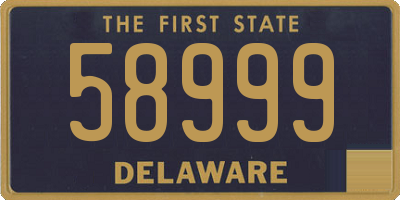 DE license plate 58999