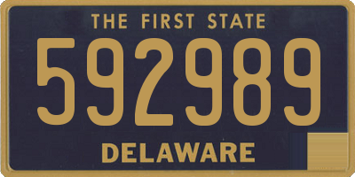 DE license plate 592989