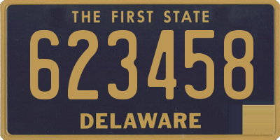 DE license plate 623458