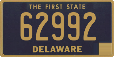 DE license plate 62992