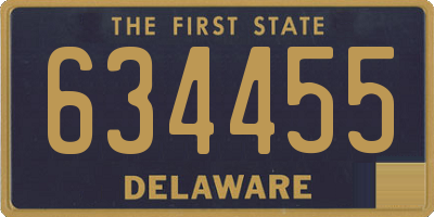 DE license plate 634455