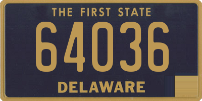 DE license plate 64036