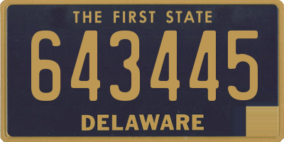 DE license plate 643445