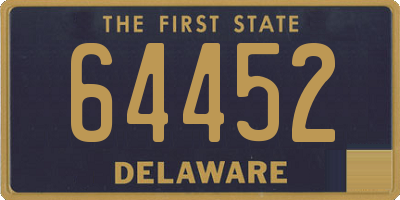DE license plate 64452