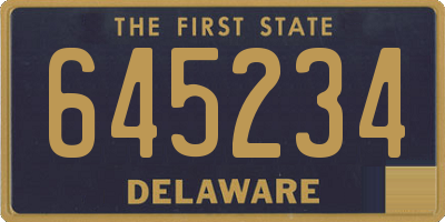 DE license plate 645234