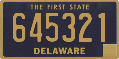 DE license plate 645321