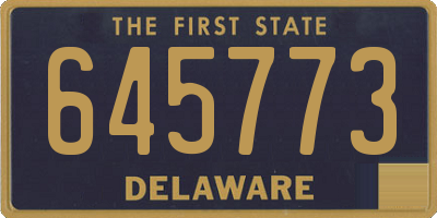 DE license plate 645773