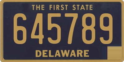DE license plate 645789
