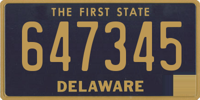 DE license plate 647345