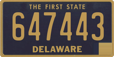 DE license plate 647443