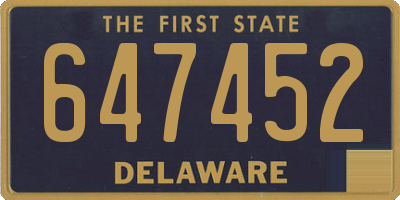DE license plate 647452