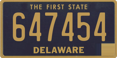 DE license plate 647454