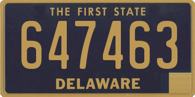 DE license plate 647463