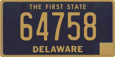 DE license plate 64758