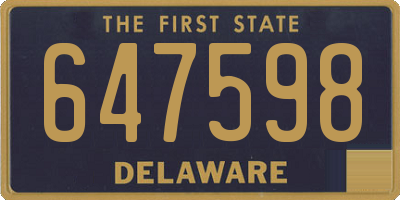 DE license plate 647598