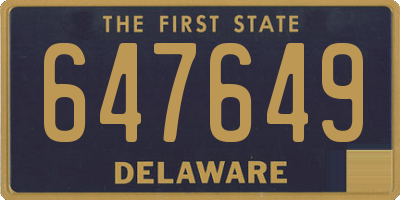 DE license plate 647649