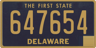 DE license plate 647654