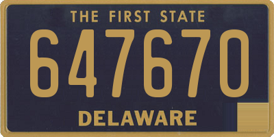 DE license plate 647670