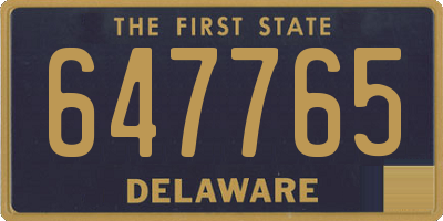 DE license plate 647765