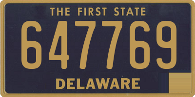 DE license plate 647769