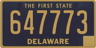 DE license plate 647773