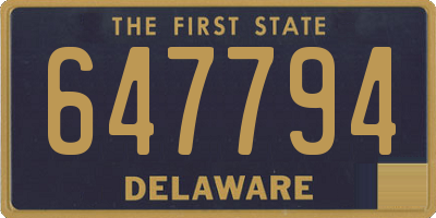 DE license plate 647794
