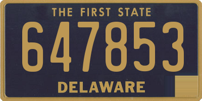 DE license plate 647853