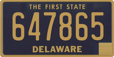 DE license plate 647865