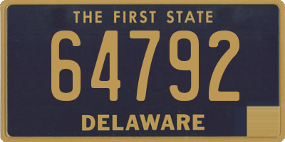 DE license plate 64792