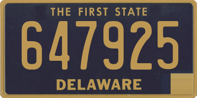 DE license plate 647925