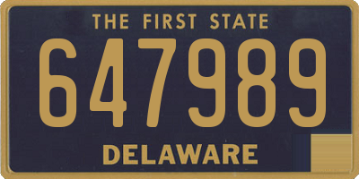 DE license plate 647989