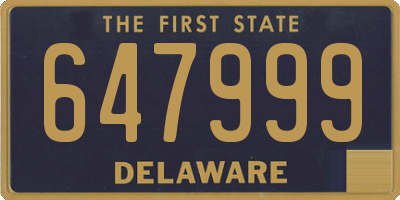 DE license plate 647999