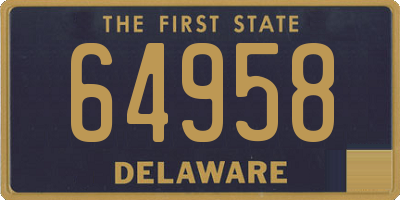 DE license plate 64958
