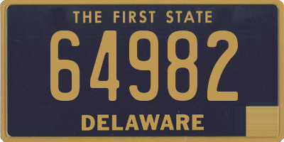 DE license plate 64982