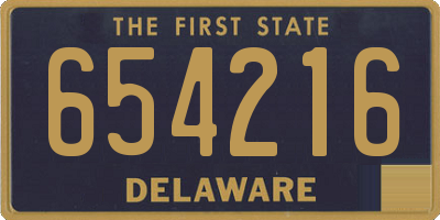 DE license plate 654216