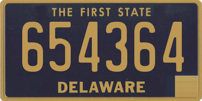 DE license plate 654364