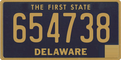 DE license plate 654738