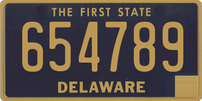 DE license plate 654789