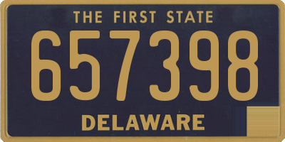 DE license plate 657398