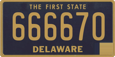 DE license plate 666670