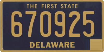 DE license plate 670925