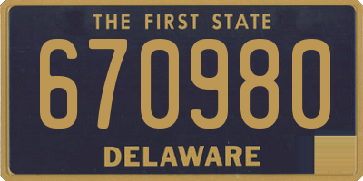 DE license plate 670980