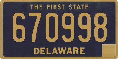 DE license plate 670998
