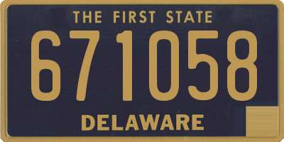DE license plate 671058