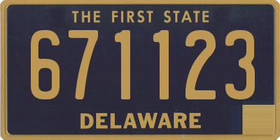 DE license plate 671123