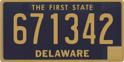 DE license plate 671342