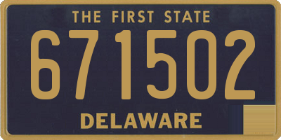 DE license plate 671502